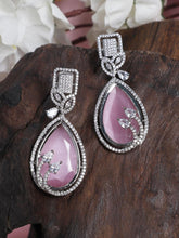 Pink American Diamond Earrings Set - Steorra Jewels
