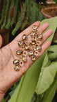 Elegant Golden Stone Leaf Shape Party Wear Dangler Earring For Women & Girls.