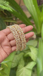 Party Wear Antique Gold Plated Copper Bangle Set With White Stone For Women & Girls.