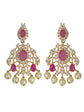 Red American Diamond Earrings Set - Steorra Jewels