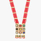 Red Jaipuri Long Kundan Necklace Set - Steorra Jewels