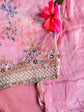 Pure Organza Suit With Hand Embroidery & Chiffon Dupatta