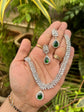 Sleek Indowestern American Diamond Set With Earring