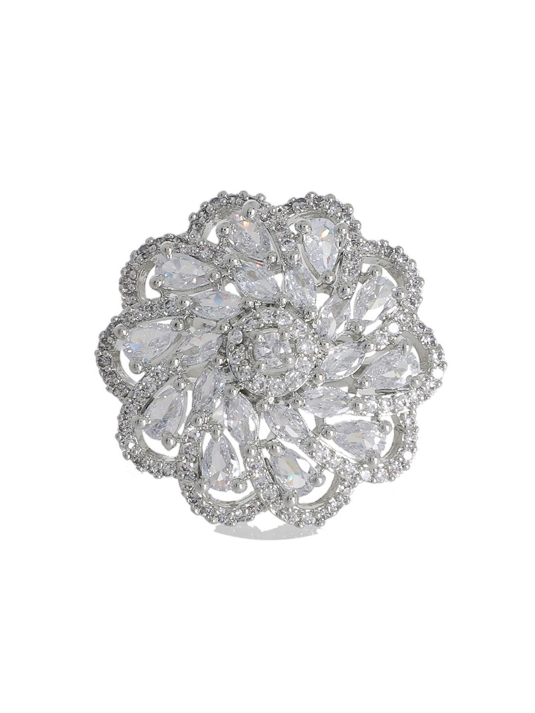 White American Diamond Ring - Steorra Jewels