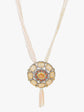 White Jaipuri Long Kundan Necklace - Steorra Jewels