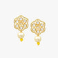Yellow Jaipuri Long Kundan Necklace Set - Steorra Jewels