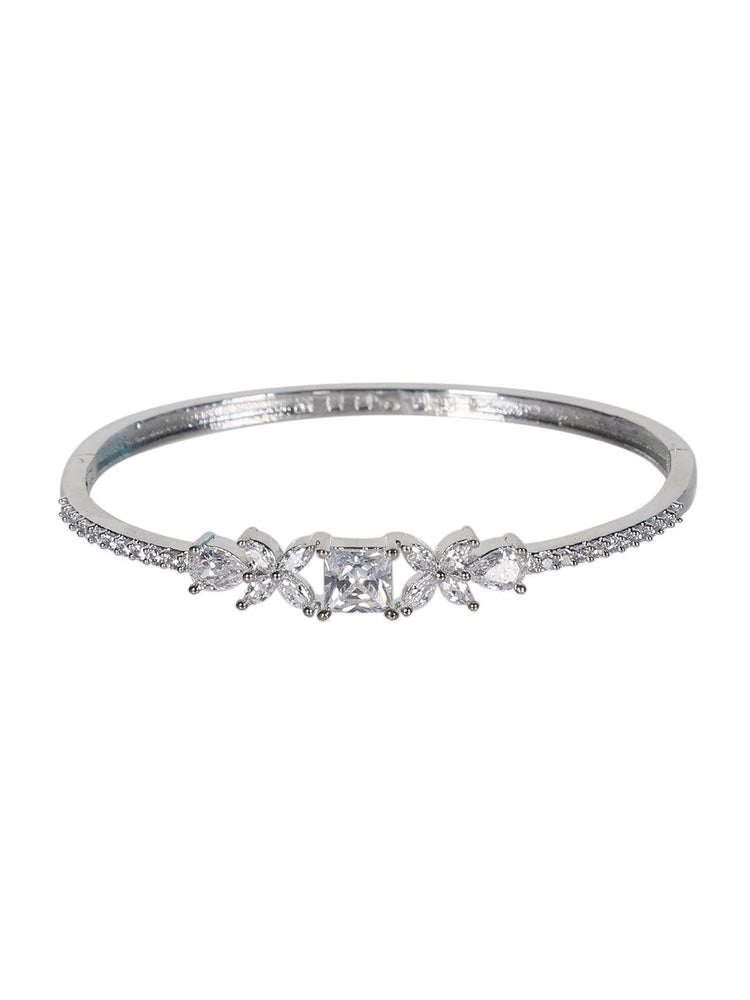 AD Stone White Color Adjustable Bracelet - Steorra Jewels