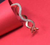 AD Stone Zigzag Shape Golden Color Adjustable Bracelet - Steorra Jewels