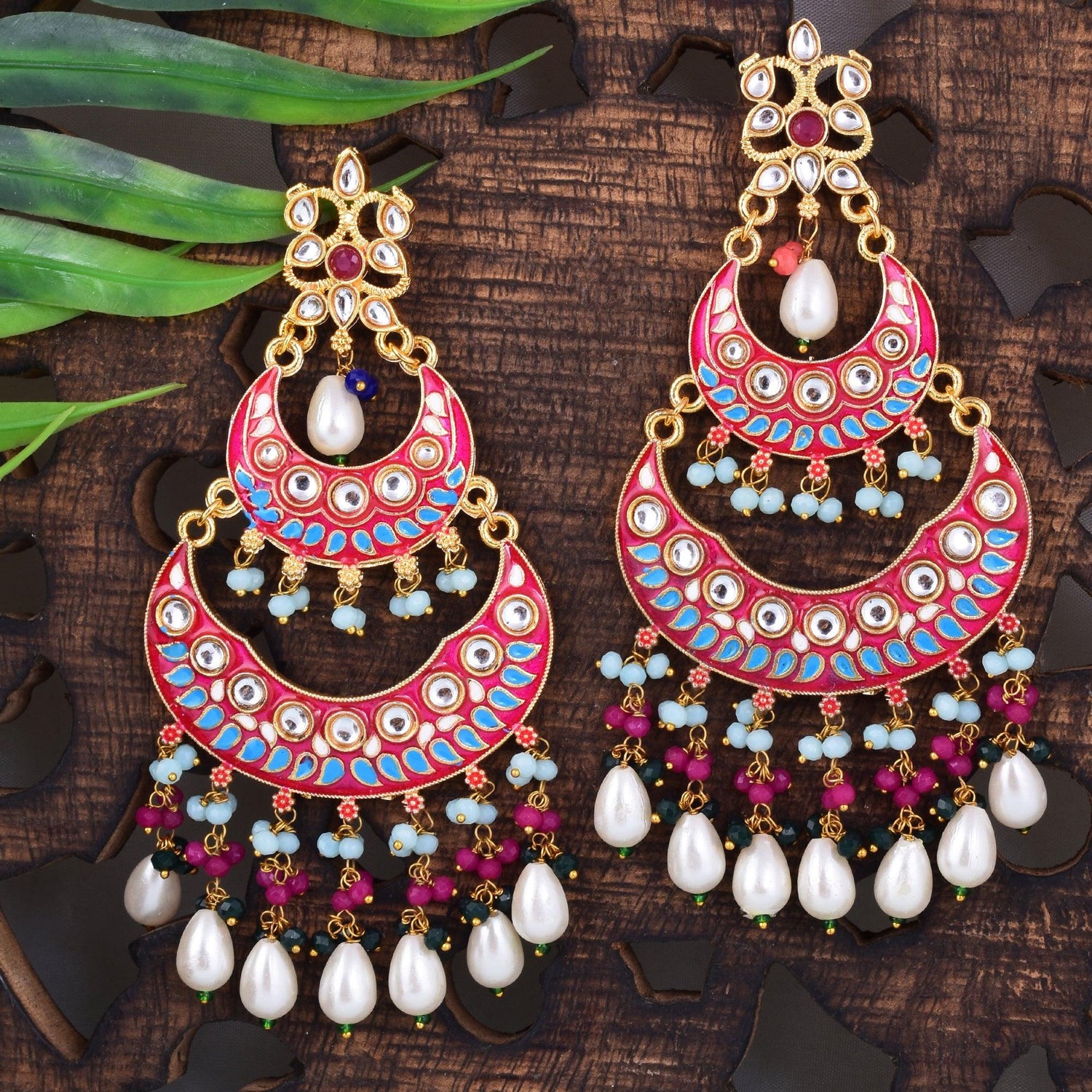 Amazing Double Cut Chand Style Jaipuri Earring For women and girl