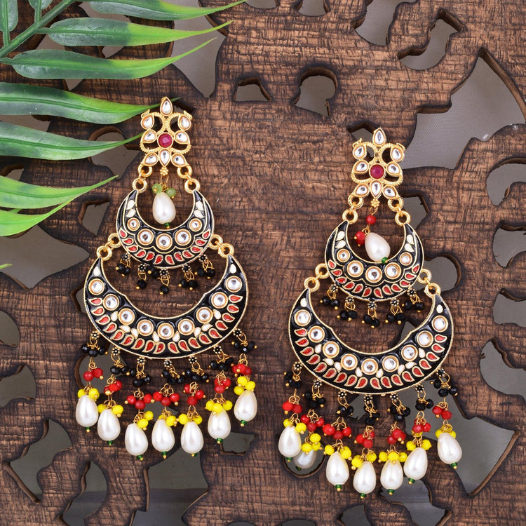 Amazing Double Cut Chand Style Jaipuri Earring For women