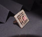 American Diamond Square Shape Pink Stone Adjustable Ring - Steorra Jewels