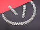 American Diamond White Stone Choker Necklace Set - Steorra Jewels