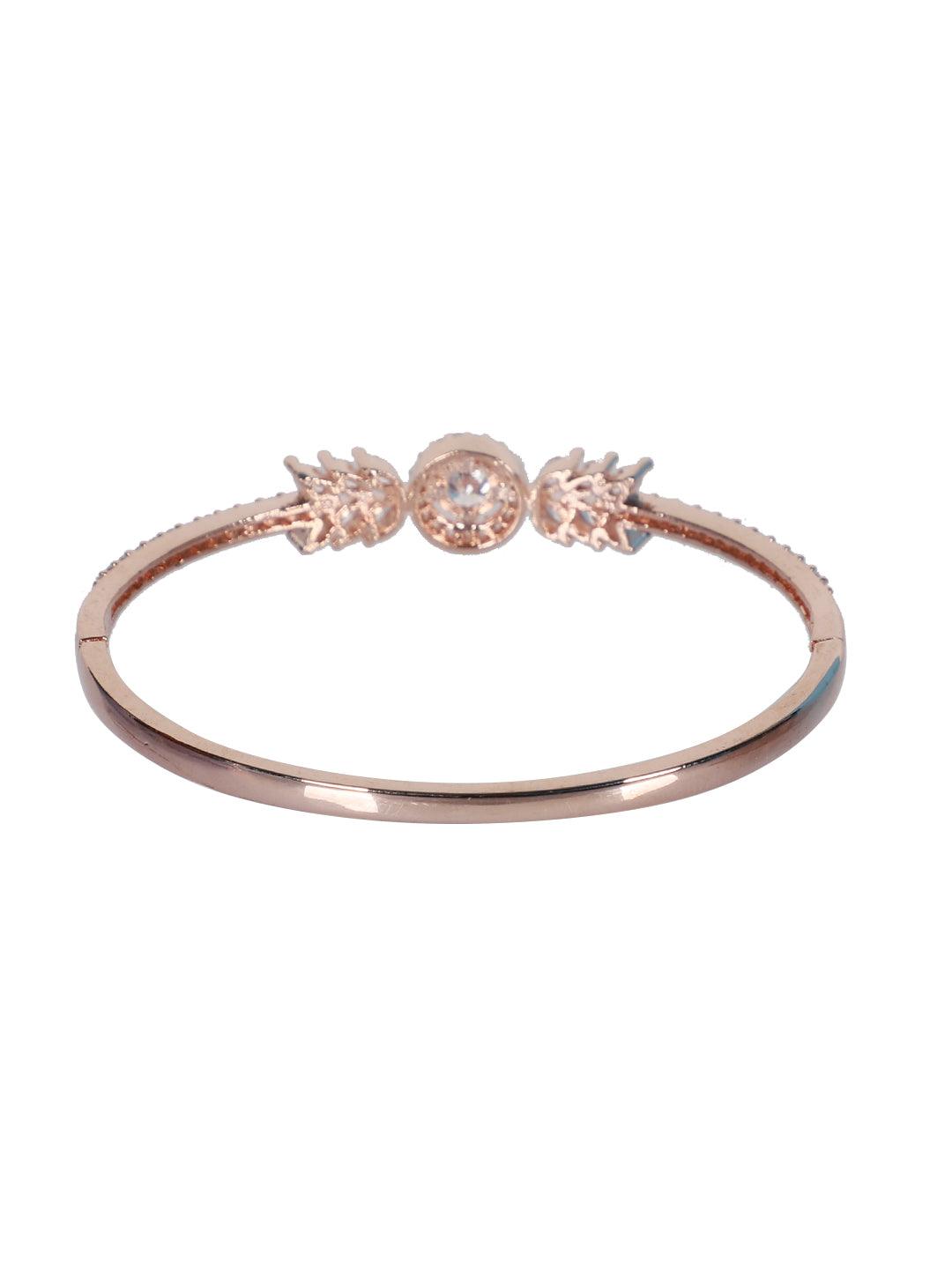 Beautiful AD Stone Golden Color Adjustable Bracelet - Steorra Jewels