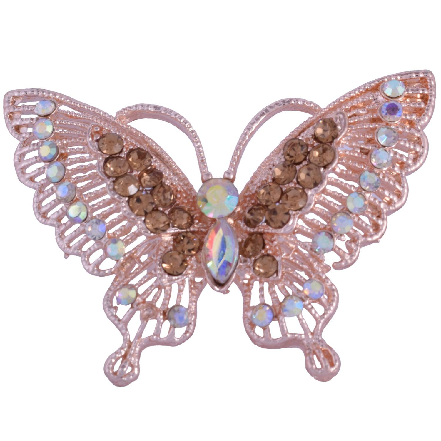 Sparkle Butterfly Rose Gold Marquise Statement Ring | Olivia Burton London