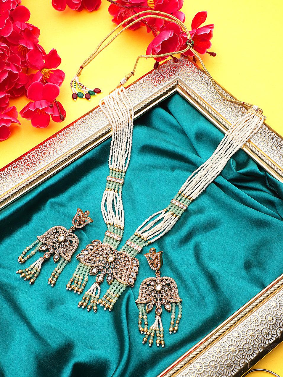 Bird Style Wing Traditional Jaipuri Long Necklace For Women's and Girl's - Steorra Jewels