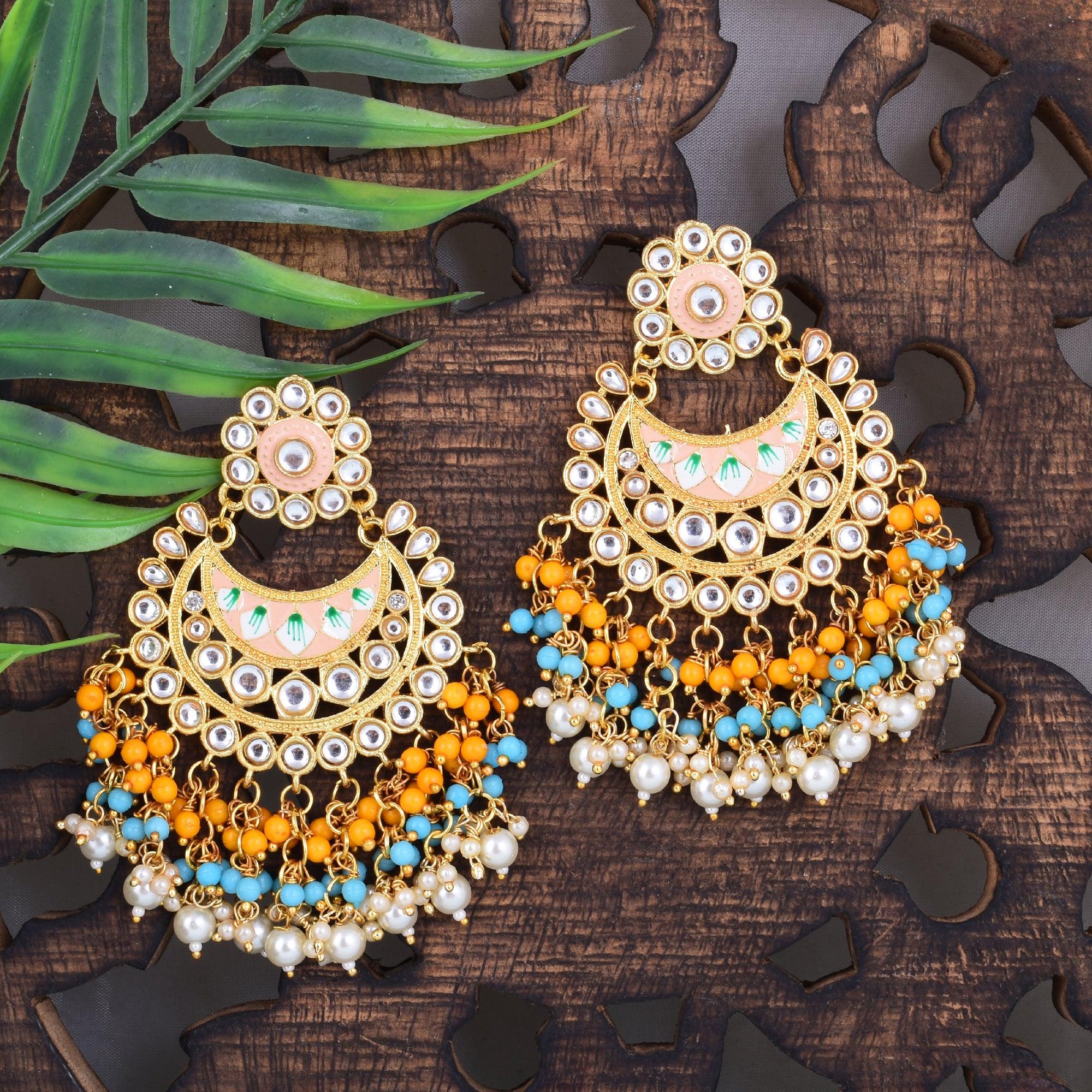 Indian Petals Traditional Jhumka Style Stone Fashion Gold Earring for  Ladies, Girls, Women at Rs 450/pair | Traditional Earrings in Jaipur | ID:  21537421048