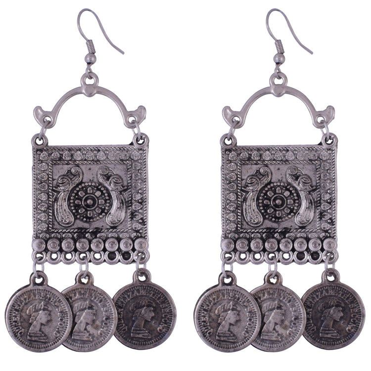 Coin Oxidized Design Choker Necklace Set