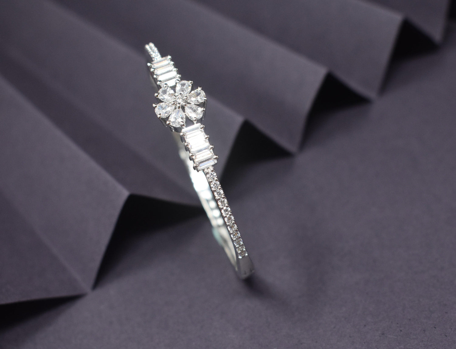 Designer AD Stone White Color Adjustable Bracelet - Steorra Jewels