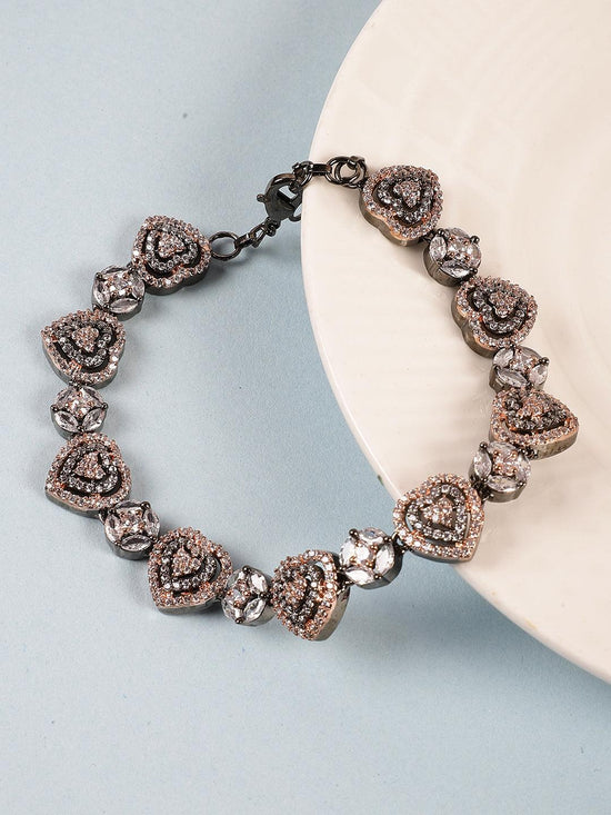Designer Black Tone AD Chain Bracelet - Steorra Jewels