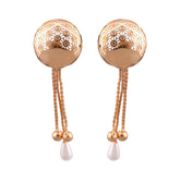 Designer Stone Golden Danglers Earrings - Steorra Jewels