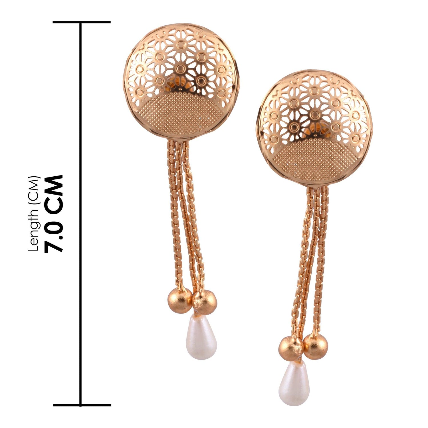 Designer Stone Golden Danglers Earrings - Steorra Jewels