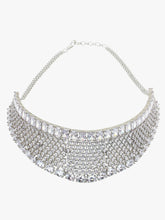 Elegant American Diamond Studded White Necklace Set - Steorra Jewels
