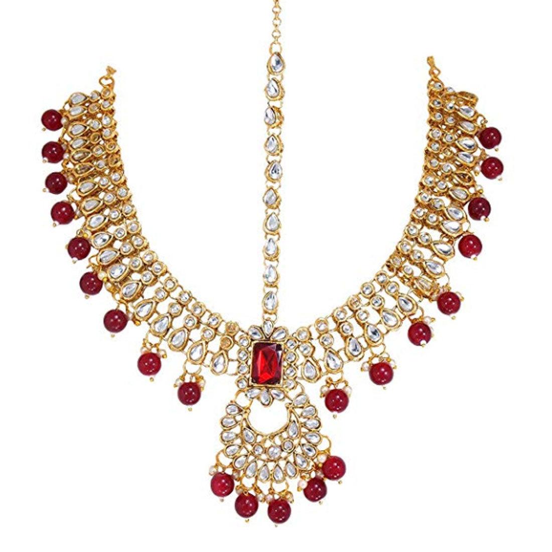steorra jewels Red Studded Bridal Set