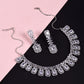 Elegant White Stones Embellished American Diamond Necklace Set - Steorra Jewels
