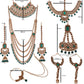 Ethnic Gold Plated Green Kundan Bridal Jewelry Set - Steorra Jewels