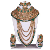 Gold Plated Green Kundan Bridal Jewellery Set