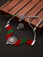 Ethnic Jaipuri Choker with Beads Moti mala Necklace - Steorra Jewels