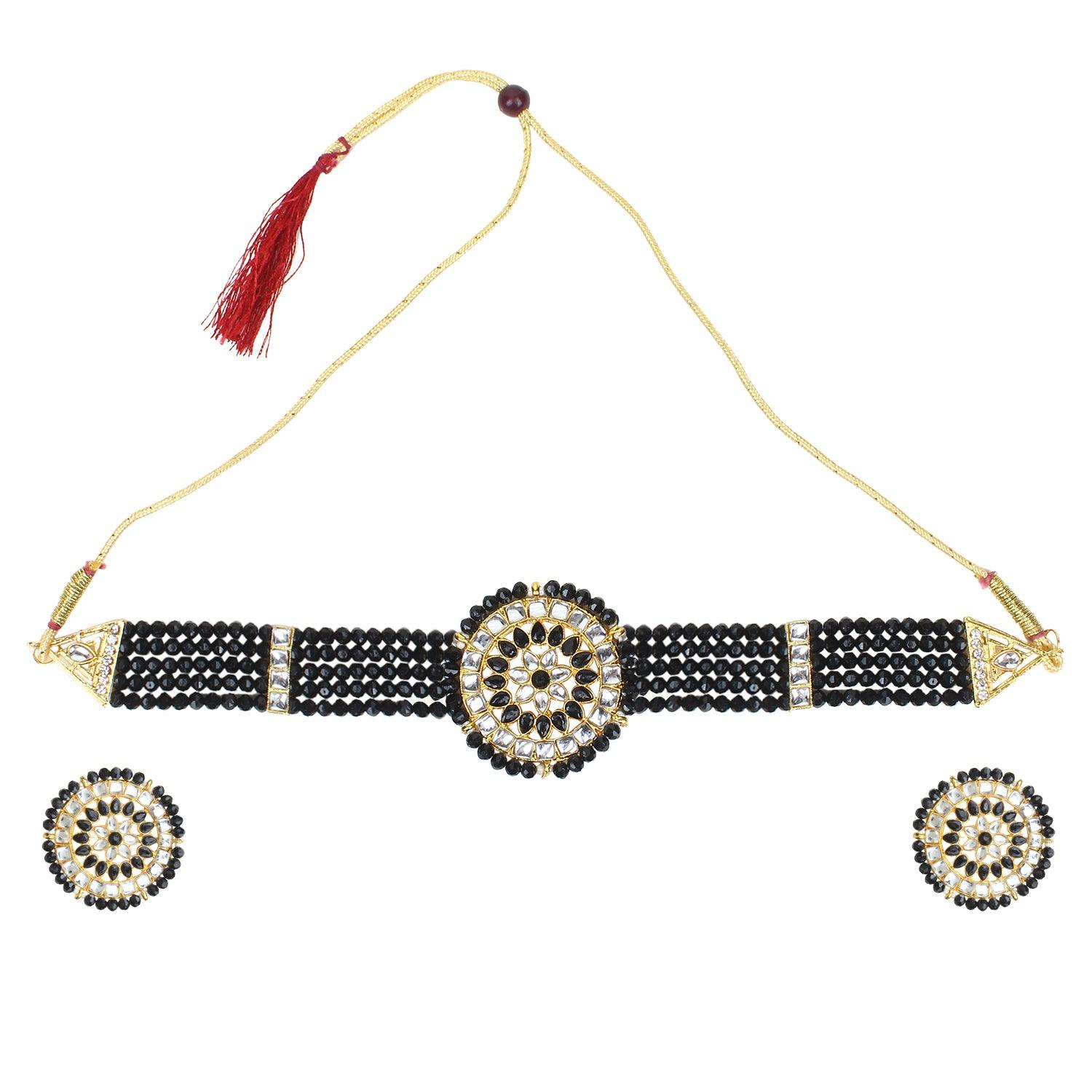 Ethnic Crystal Kundan Choker Necklace Set