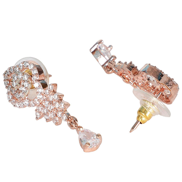 Exclusive Golden Stone American Diamond Long Necklace Set - Steorra Jewels
