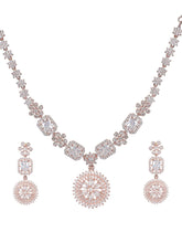 Exclusive Premium Golden Stone American Diamond Long Necklace Set - Steorra Jewels