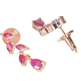 Exclusive Purple Stone American Diamond Long Necklace Set - Steorra Jewels