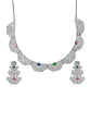 Exclusive White Multicolor Stone American Diamond Choker Necklace Set - Steorra Jewels