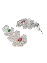 Exclusive White Multicolor Stone American Diamond Choker Necklace Set - Steorra Jewels