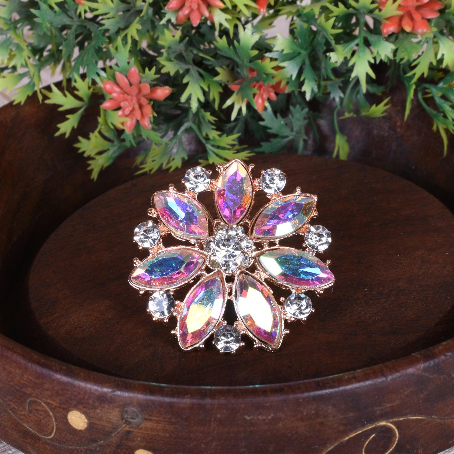Floral Inspired Golden Round Ring - Steorra Jewels