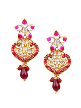 Ethnic Floral Red Beads Jaipuri Choker Set