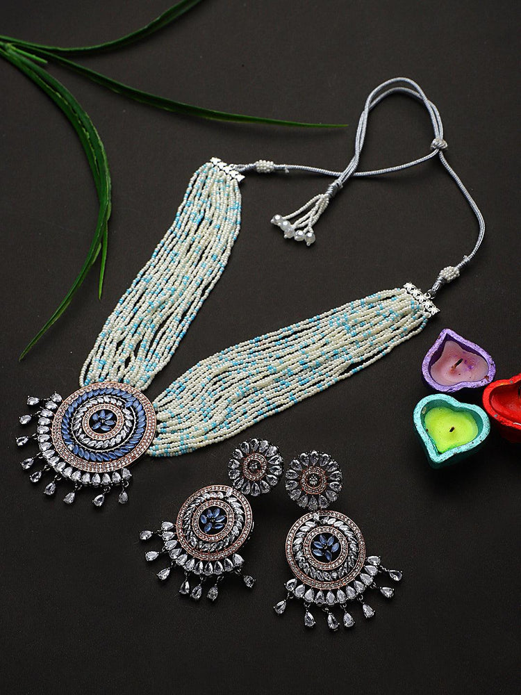 Fresh Pearls Jaipuri Premium Long Necklace for women's and Girls - Steorra Jewels