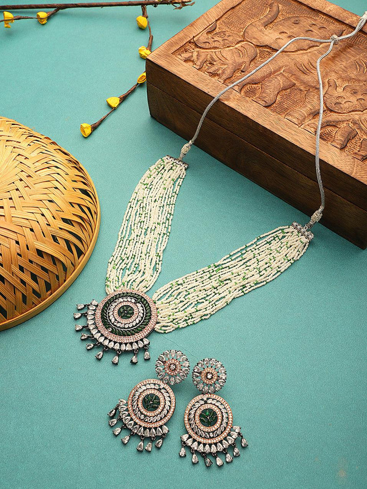 Fresh Pearls Jaipuri Premium Long Necklace for women's and Girls - Steorra Jewels