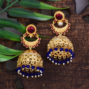 Gold Plated Traditional Jaipuri Earring for women's and girl - Steorra Jewels