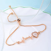Golden Hearbeat Charm Bracelet - Steorra Jewels