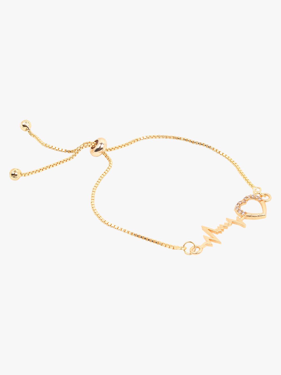 Golden Hearbeat Charm Bracelet - Steorra Jewels