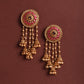 Golden Jhumki Bollywood Style Rani Bahubali Earrings