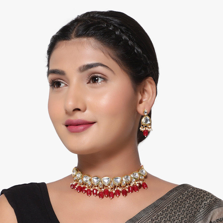 Indian Ethnic Green Kundan Choker Set for Women - Steorra Jewels