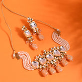 Indian Traditional Style Jaipuri Kundan Choker Necklace set - Steorra Jewels