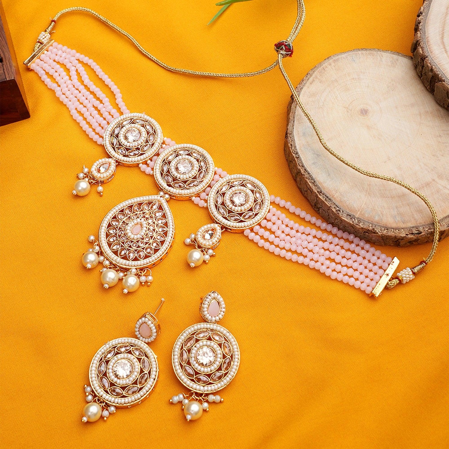 Jaipuri Choker Set with Hanging Pendant for women's and Girl - Steorra Jewels