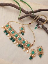 Jaipuri Square Style Hanging Moti Ethnic Choker - Steorra Jewels