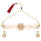 Kundan and Peach Beads Choker Necklace Set for Women and Girls
